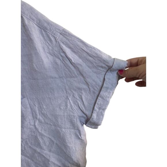 Madewell Linen-Blend Swenson Popover Shirt - XL - Lavender - Picture 4 of 5